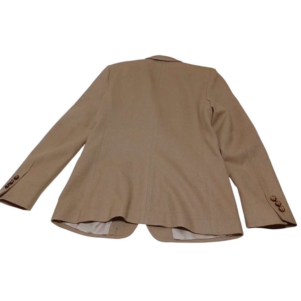 VTG Bretton Place Blazer Womens 8 Camel 100% Wool USA Academia Preppy Classic - Picture 2 of 12